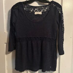 Abercrombie & Fitch Navy Lace Blouse